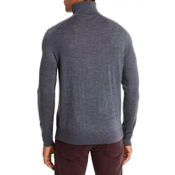 Mens Store Bloomingdales 3342M Sz M Med. Gray Merino Wool Turtleneck Sweater - Picture 10 of 11